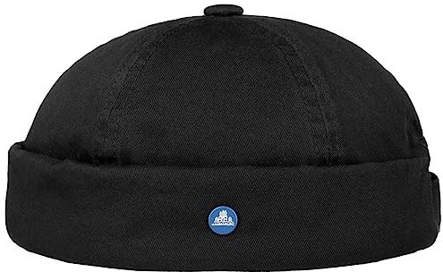 HAMMABURG Cotton Twill Dockermütze Einfarbige Skullcap Robuste Verarbeitung Damen Herren Saisonübergreifend schwarz XL (60-61 cm)