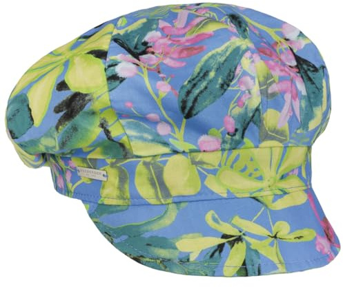 Seeberger Colour Flowers Ballonmütze Schirmmütze Schildmütze Baumwollcap Baker-Boy-Mütze Newsboy Cap Damen - mit Schirm, Futter Sommer Frühling-Sommer