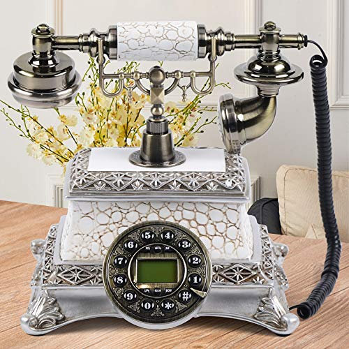 Telefono retrò con selettore antico da tavolo vintage nostalgia telefono fisso per soggiorno camera da letto ufficio hotel, bianco