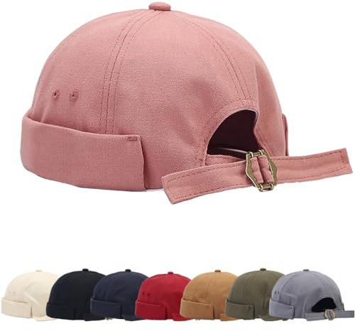Cozyan Cotone Cappellino da Portuale Uomo Retro Docker cap Berretto Docker da Motociclista Retro Cotone Docker Hat Cappello Senza Visiera Berretto da Portuale Uomo Donna Berretto