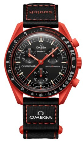 Swatch Montre-bracelet Moonswatch Omega x Mission to Earth Lava en Biocéramique