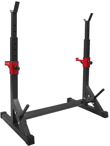 Donened - Langhantelständer, Hantelständer bis 250 kg aus Kohlenstoffstahl, Squat Rack Hantelständer, Verstellbare Langhantelablage Höhenverstellbar, Kurzhantelablage