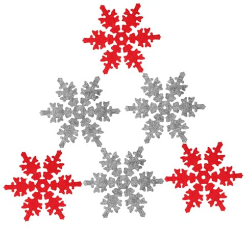 Alipis 8stücke Filz Schneeflocke Untersetzer Weihnachten Tassenhalter Tischdekor Weihnachtsdekoration Isolieruntersetzer Für Küche Esstisch Party