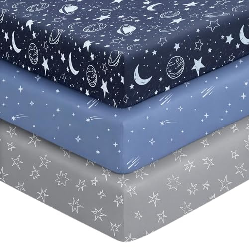 Unnivoll Baby Spannbettlaken 70x140 cm Kinderbett, 3er Pack Bettlaken Für Babybett, Atmungsaktives Weiches Mikrofaser Spannbetttücher