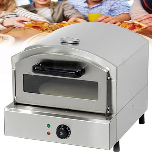 Four à pizza de comptoir,four à pizza portable électrique/propane avec tiroir,machine à pizza commerciale en acier inoxydable,température réglable,for la maison,le restaurant,le camping dans le jardin