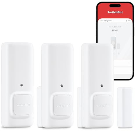 SwitchBot Tür Fensterkontakt Sensor, Drahtloses Haussicherheitssystem, Tür- und Fensterschalter-Detektor mit Alarm, fügen Sie SwitchBot Hub hinzu (3)