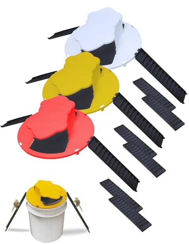 Seau piège à rats et à souris à 3 couleurs avec couvercle à rabat, piège à rats humain multi-captures à réinitialisation automatique pour intérieur et extérieur, convient pour seau de 5 gallons