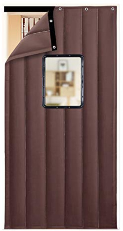 Winter Warm Insulated Cotton Door Cover for Soundproofing and Energy Saving Thickened Soundproof Door Curtain for Air Conditioner Heater Room/Kitchen