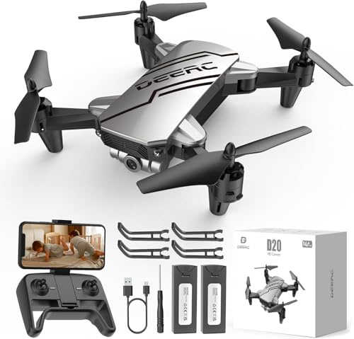 DEERC D20 Mini Drohne mit 1080P Kamera für Kinder& Anfänger, Silber