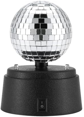 Boules à facettes de fête – Mini lumière de scène à Miroir avec Alimentation par Batterie | Lumière Disco rotative compacte pour Piste de Danse, Bars, Mariages, fêtes à Domicile, événements de Groupe