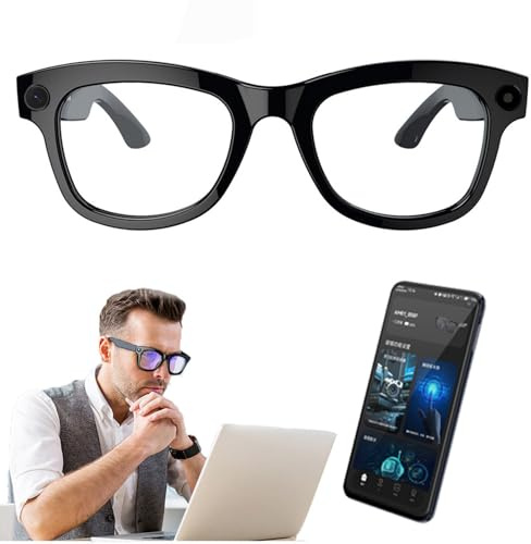 Lunettes intelligentes IA, avec caméra 500 W, ChatGPT intégré, commande vocale, Wi-Fi 4.0 + Bluetooth 5.3, lunettes de soleil avec traducteur Bluetooth intelligent, pour la musique et les appels,B