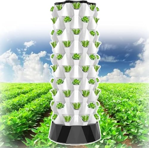 Sistema di Coltivazione idroponica a Torre, Attrezzatura agricola idroponica Fai da Te, aeroponica, per Erbe aromatiche, Frutta e Verdura con Pompa di idratazione, Adattatore, vasi