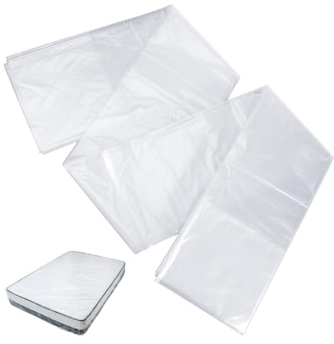 Paquet de Rangement pour Matelas Épais, Housse PE Blanche Réutilisable | Grand Format Transparent, pour Déménagement et Hôtel, Protège le Matelas, Usage de Stockage