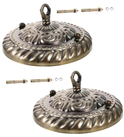 LALAFINA 2 pièces Plaque de Plafond Vintage avec Crochet Auvent Décoratif pour Lustre et Lampe Suspendue Accessoire Pratique pour Décoration Intérieure