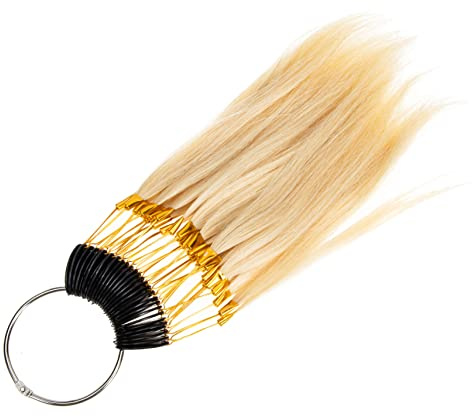 NIYANGLE Perruques En Cheveux Humains 30 Pièces 9 Couleurs Nuancier Roue Chromatique Anneaux En Acier Inoxydable Pour Salon De Coiffure Et Test De Coloration