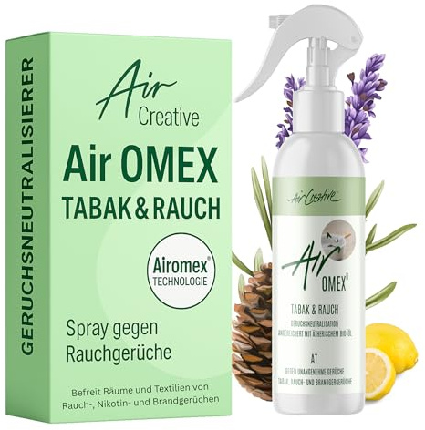 Air Creative® Rauchgeruch Entferner Spray - Anti Tabak Geruchsneutralisierer gegen Zigaretten & Nikotingeruch für Wohnung, Auto & Textilien