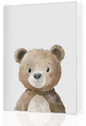 Qnhij Kids Photo Album 4x6 Hold 36 Photos, Bear Lovers Gifts, Cute Brown Bear Girls Boys Toddler Small Photo Album Picture Memory Book Keepsake for Baby Shower Newborns Family
