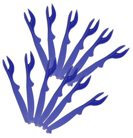 Toyvian 10 pezzi Forchette Granchio in Plastica Blu Multifunzionali per Crostacei Strumento Sicuro e Pratico per Aprire Gusci di Aragosta Ostriche e Crostacei Facile da Pulire e