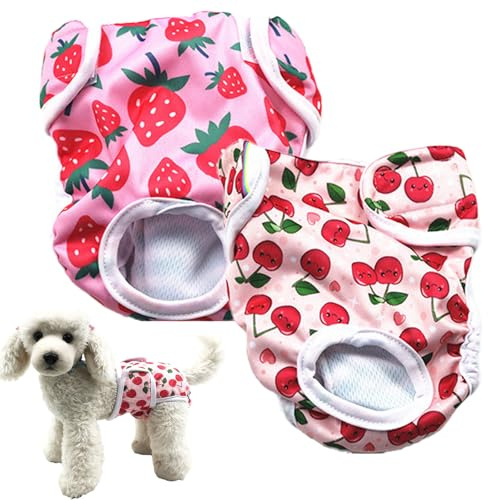 2unidades Pañales Lavables para Perros,Braga Perro Celo Hembra,Altamente Absorbentes para Perras,Ropa Interior Ajustable par a Mascotas,par a Perras en Celo,con Incontinencia,Viajes Largos(S)
