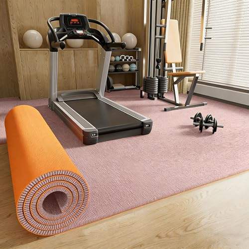 Koncey Gymgolvmatta, ljudisolerad matta, ljudabsorberande matta, träningsmatta för hemträning för kondition, hopprep, MMA, vikter, gör-det-själv skärbar (brun, 160 x 200 cm)