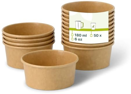 GREENBOX Eisbecher Pappe XS (beschichtet) 100 ml, max. 180 ml, Ø 92 mm, braun