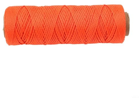 Cuerda de nailon de alta visibilidad de 500 pies, naranja fluorescente para cordel trenzado para mampostería y jardinería, línea de construcción fuerte de 1 mm