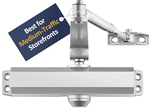 Lawrence Medium Duty Commercial Automatic Door Closer - Surface-Mounted Auto Door Closer for Home, Garage & Light Commercial Door Use - Embassy Series LH534