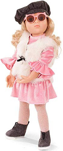 Götz 1866252 Happy Kidz Lina Puppe - 50 cm große Multigelenk-Stehpuppe mit blonden Haaren und blauen Augen - 8-teiliges Set