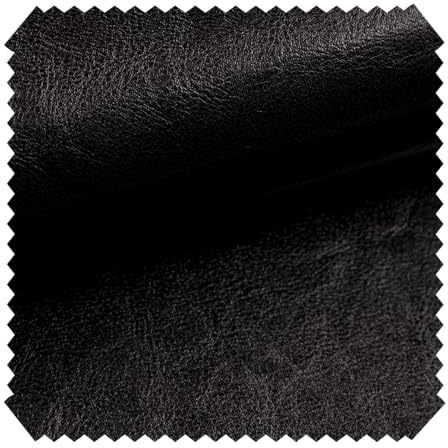 novely® MARGOTH - Glattes glänzendes Kunstleder im Antik-Look - Polsterstoff im Echtleder-Look - Robuster Möbelstoff - Pflegeleichte Meterware 1lfm | Farbe: 30 Schwarz