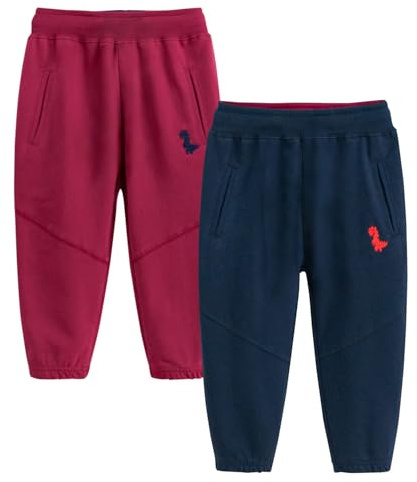 De feuilles 2-pack barn flickor pojkar träningsbyxor dragsko elastisk midja jogging underdel joggingbyxor vanliga långa byxor byxor