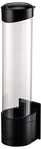 Dispenser Per Tazza Di Carta, Ventosa A Doppio Uso Distributore Bicchieri Di Plastica, Dispenser Porta Bicchieri Da Parete Tazze Plastica Carta, 9.8X37.5X8.5Cm Nero.