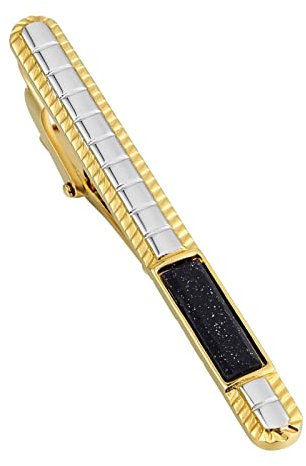 Skcess Krawattennadel Gold, Krawattenklammer für Herren Rechteck Kubischer Zirkon Krawattenklammern Rostfreier Stahl Geschenke für Herren Und Damen