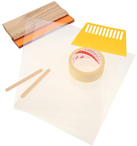 VICASKY Siebdruckplatte Aus Verschleißfestem Material DIY-farbschaber Mit Holzgriff Tragbares Siebdruckset Für Zuhause Siebdruckwerkzeug Für Grafische Und Textile Anwendungen