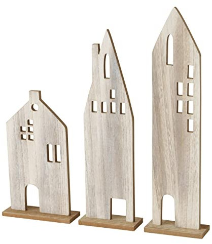 BOLTZE 9714512 Halvar Dekoaufsteller Haus braun 41 cm (1 Stück)