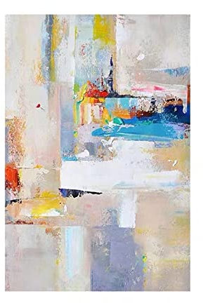 Handgemalte Acrylbilder, Moderne Farbtextur Geometrischer Minimalismus Abstraktes Kunstwerk Rahmenloses Original Handgemaltes Ölgemälde Auf Leinwand Wandkunst Für Wohnzimmer Schlafzimmer Büro W