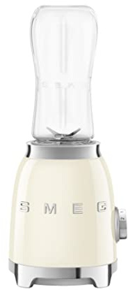Smeg PBF01CRUK Retro 50’s Style Personal Blender, 2 x Bottles-To-Go, 2 Speed Settings, 600ml, 300W, Cream