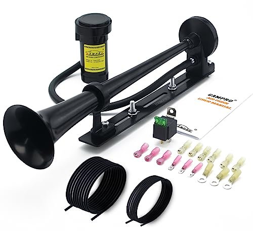 GAMPRO 160021 Air Horn for Truck Boats Car for 12V 150DB Super Loud Train Horns Kit with bracket