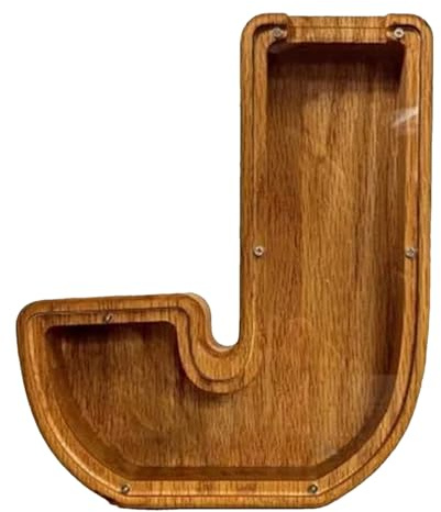 Tirelires en Bois avec Lettres de A à Z pour Enfant, Tirelire personnalisée avec 2 Autocollants Alphabet Transparents, Tirelire à Faire soi-même pour garçons et Filles, Cadeaux d'anniversaire de Noël