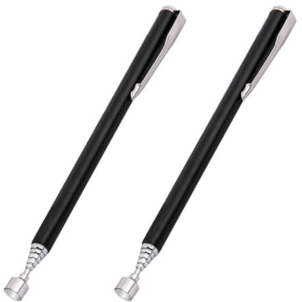 2PcsMagnetic Telescoping Pick-Up Tool with Pocket Clip 3 Lb Extendable Magnetic Grabber Reacher Tools,for Men, DIY Handyman