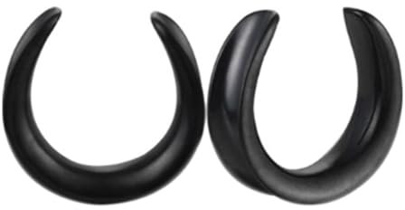 KnBoB 1 Paar Tunnel Piercing Damen 25MM Edelstahl Schwarz U Form Flesh Tunnel Ohr Expander Herren Ear Tunnel