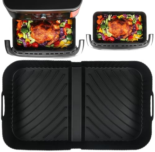 BYKITCHEN Silikon Backform für Ninja Flex Drawer Dual Zone AF500EU 10,4L Heißluftfritteuse,Air Fryer Accessories, Airfryer Zubehör für Ninja Foodi AF500EU