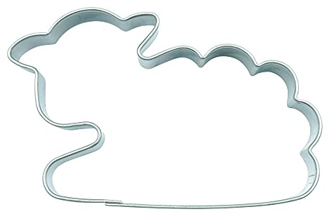 BekkiB Ausstecher Schaf  - Ausstechform Maße 6,5 x 4 cm - Oster-Ausstecher aus Edelstahl ist spülmaschinengeeignet - 7184