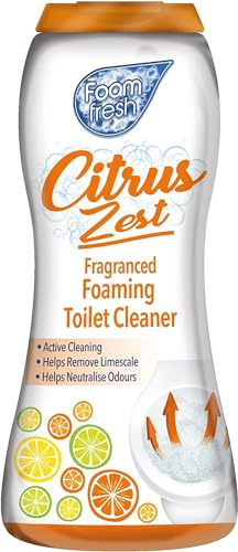 1 x 370G Citrus Zest Foaming Toilet Cleaner Amazing Fragrance Deep Cleaning Action Powder Cleaning Foam and Extra Freshness Toilet Cleaner (Citrus Zest)