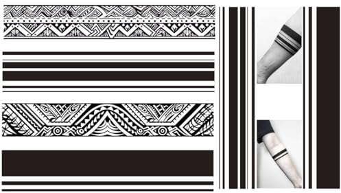 6 Blätter Temporäre Armband Tattoos Maori Tribal Fake Arm Tattoos Armband