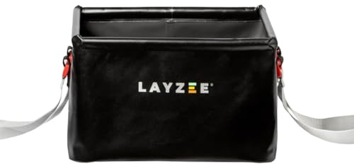 LAYZEE Cuenco plegable de camping – 12 litros – Color negro – Cuenco plegable para lavar los platos al acampar – Lavabo – Cubo