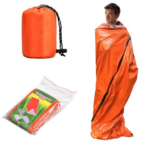 Notfall Überleben Schlafsack, Notfall Schlafsack, Wasserdicht Notfalldecke, Überleben Schlafsack, Survival Biwaksack Erste Hilfe Rettungsdecken, Notfalldecke Schlafsack, für Outdoor, Camping, Wandern