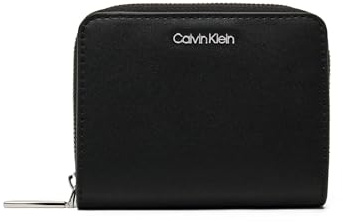 Calvin Klein Ck Must Md Portefeuille zippé avec rabat pour femme Lv04f1029g Taille unique, Noir (noir), One Size