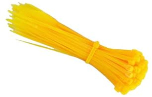 bridas de poliamida 3,6 x 200 mm, 40 unidades, color amarillo, ideales para organizar cables y realizar fijaciones de forma eficiente.