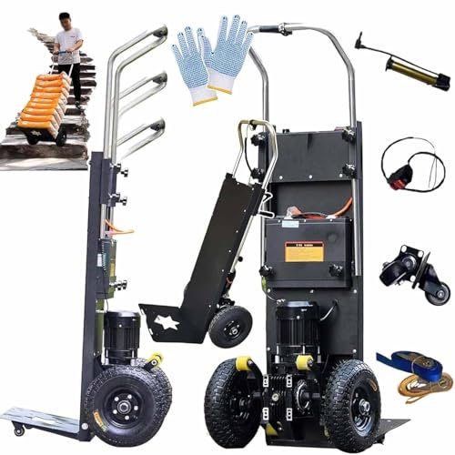Stair Climbing Dolly Portable Folding Hand Truck And Dolly Folding Sack Truck Hand Truck Stair Climber Load Capacity Electric Stair Climber Cart With Removable Battery,20AH