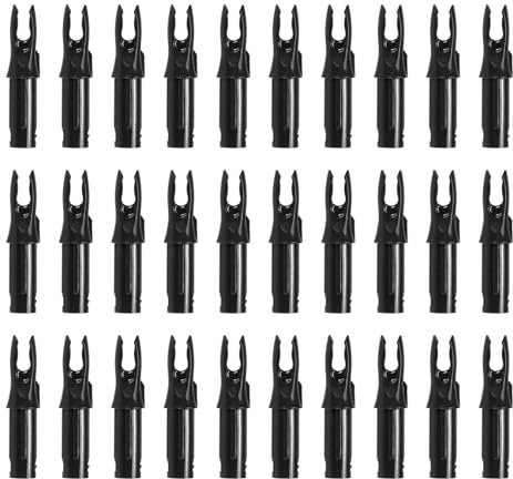 PATIKIL Encoches De Flèche De Tir À l'arc 6.2mm30 Pièces Encoches De Flèche en Plastique De Remplacement pour Arc À Poulies Et Arc RecurveNoir
